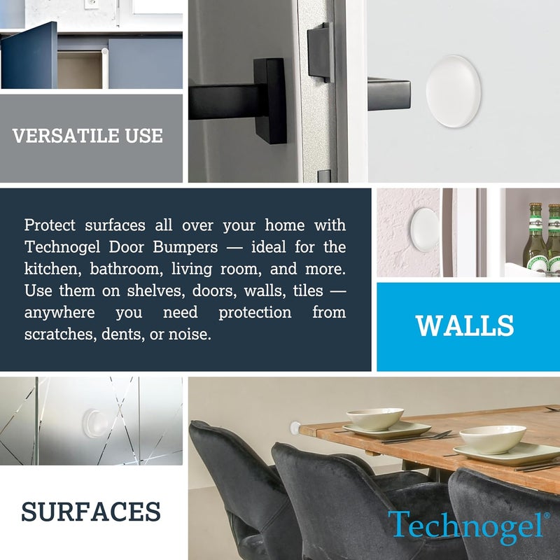 Technogel Protector, Transparent Peel-and-Stick Surface Protectors, High- Durable, Shock Absorbing, Reusable, Noise Damping, Door Bumpers (Medium) - Image 5
